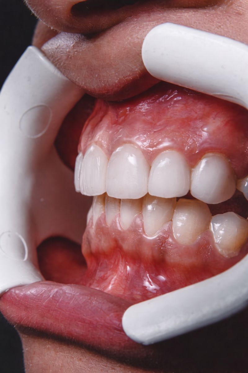 Imagen de referencia — tejido gingival sano alrededor de los dientes
